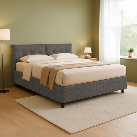 Cama Matrimonial Bath, Desenfundable, Hecho en Italia, Gris Visón (1/5)
