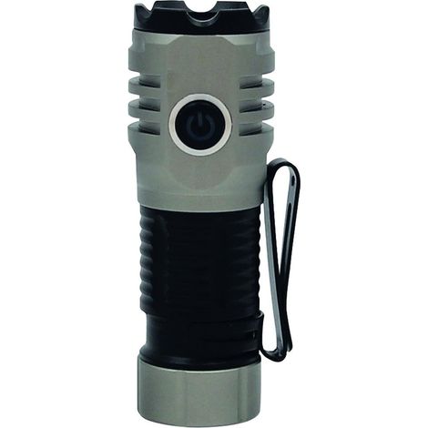 Linterna de mano LED COB (12W 1000lm) con cable USB C haz de luz hasta 105m IPX4 Ø26x70mm color negro y gris (1/5)