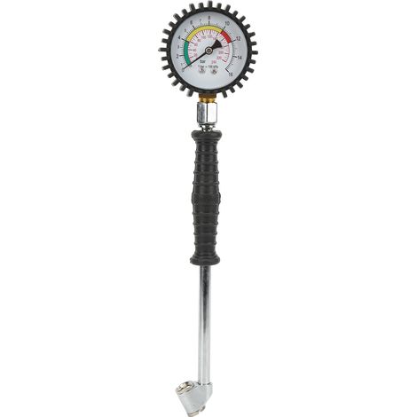 Manomètre de pression des pneus 0-220 PSI Type de pointeur mécanique portable haute précision universel pour voiture moto vélo (1/5)