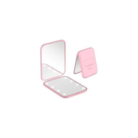 Miroir de Poche, Miroir Compact LED Grossissant 1X/3X avec Biatterie éternelle, Pportable, Miroir de Maquillage Voyage Pliable pour Sac à Main, Voyage et Usage Quotidien, Idéal pour Offrir (1/5)