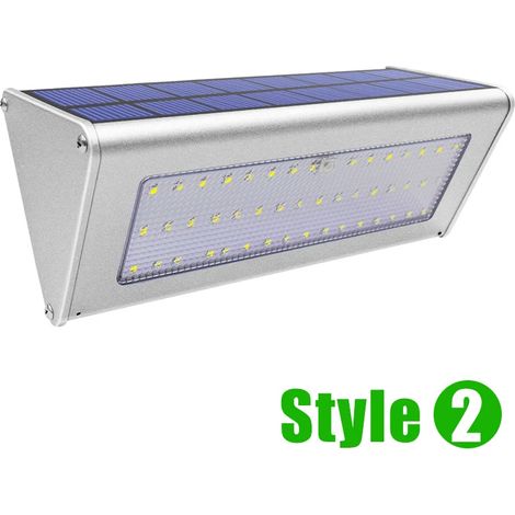 (Style 2) Lampe solaire extérieure avec détecteur de mouvement, 3/4 modes optionnels, 38/48 LED, sans fil, étanche, compatible avec porte d'entrée et jardin. (1/5)