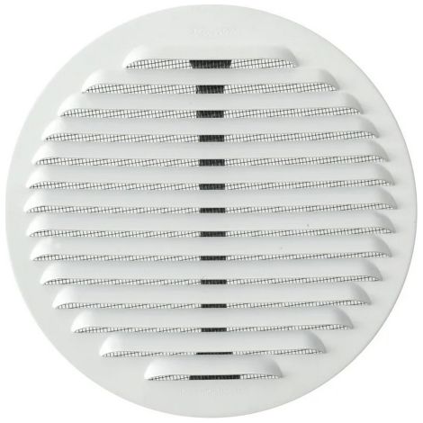 Grille de ventilation me'tallique First Round avec ressorts et maille   175 mm couleur aluminium blanc pour environnements salins inte'rieurs et exte'rieurs