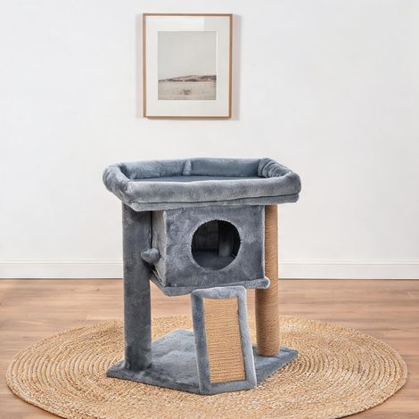 Bac à litière cinzento 40 x 40 x 57 cm (1/5)