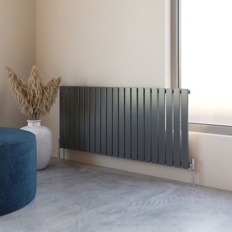 Acezanble 600x1428mm Single Anthracite Horizontal Flat Panel Central Heating Designer Radiator