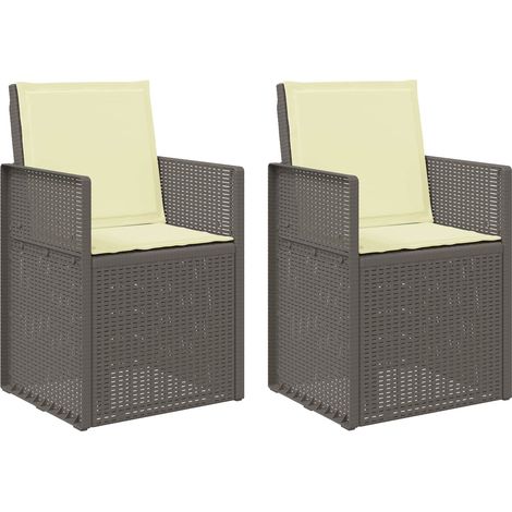 Lot de 2 Chaises d'extérieur - Chaisess de jardin salle à manger Gris clair et Crème PP fr2202 - Maison La Vie (1/5)