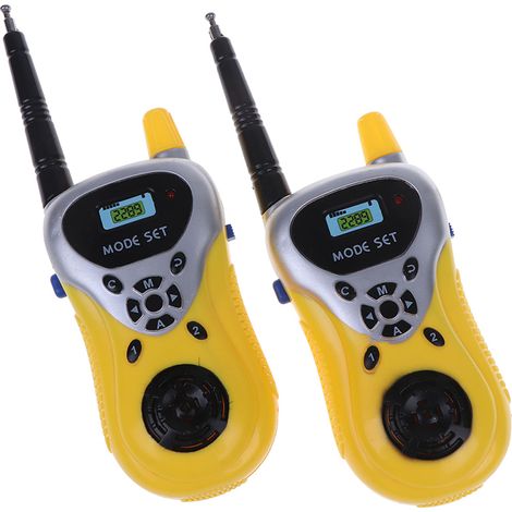 2e mini talkie-walkie pour enfants, station de radio portable, jaune, taille unique-AquaForge (1/5)