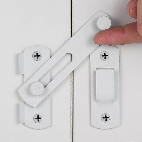 Scheunentorschlösser, 5er-Packung, 3,93 x 2,75 Zoll, mattweißer Edelstahl, doppelt faltbare Schiebetür/Weinkellertür.