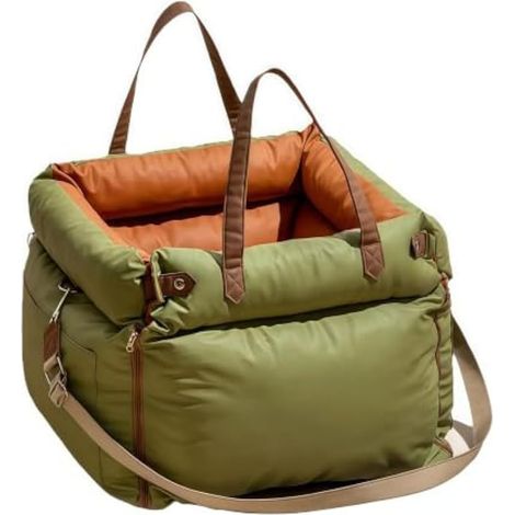 Sièges Autos pour Chien, Siège Imperméable pour Chiens de Petite et Moyenne Siège Auto en Similicuir pour Animaux de Compagnie avec Laisse de Sécurité Poignées Rembourrage Intérieur Base Antidérapant