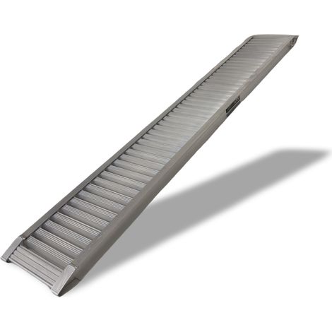 TRUTZHOLM 1 x Auffahrrampe 200 cm 1000 kg Alu grau gebördelt Motorradrampe Verladerampe (1/5)