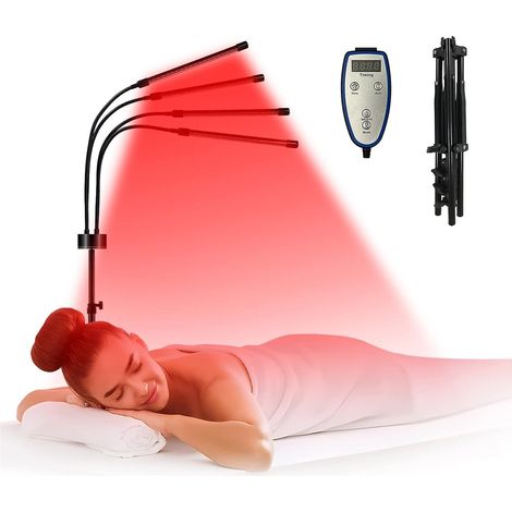 Lampe de luminothérapie rouge 80 LED, support trépied réglable 38-152 cm, infrarouge lointain 850nm et proche infrarouge 660nm, appareil de soin lumineux pour maison. (1/5)