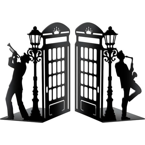 Serre-Livres Décoratif en Métal Noir (1/5)
