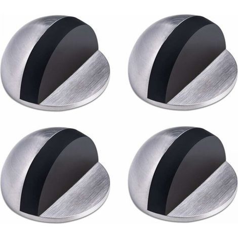 Door Stopper,Stainless Steel Door Stop,Adhesive Door Stopper,Floor Door Stopper,Rubber Door Stopper,Half Moon Door Block,for Home and Office,4 Pieces (1/5)