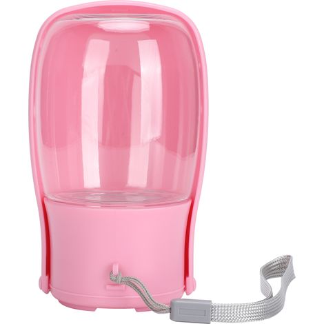 Bouilloire de bouteille d'eau potable pliante portative de voyage en plein air d'animal familier en plastique pour des chiens chats rose (1/5)