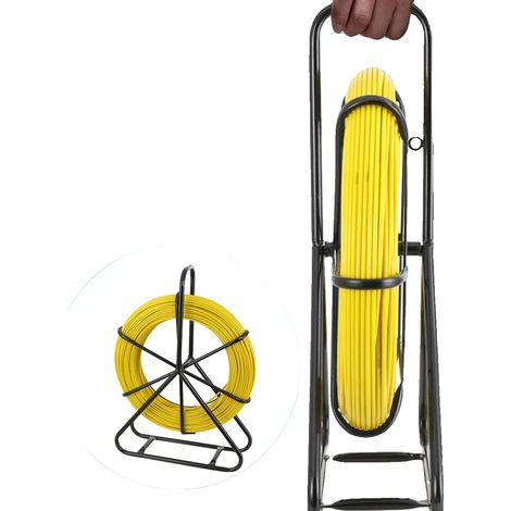 Tirador de cables, longitud 130 m, diámetro 6 mm, material de fibra de vidrio, no conductor, resistente a ácidos y álcalis. (1/5)
