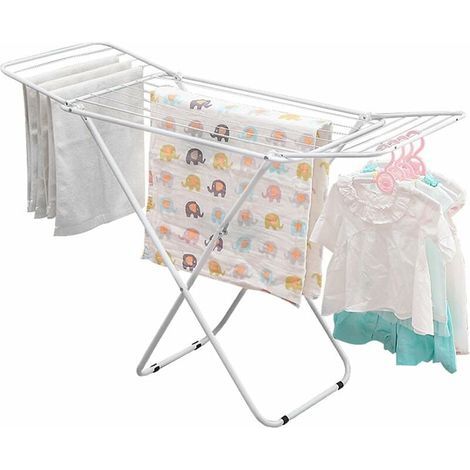 Etendoir à poser,Étendoir séchoir à linge avec support stable, support de séchoir à linge pliable et antidérapant pour salle de bain ou balcon Etendoir à poser (1/5)