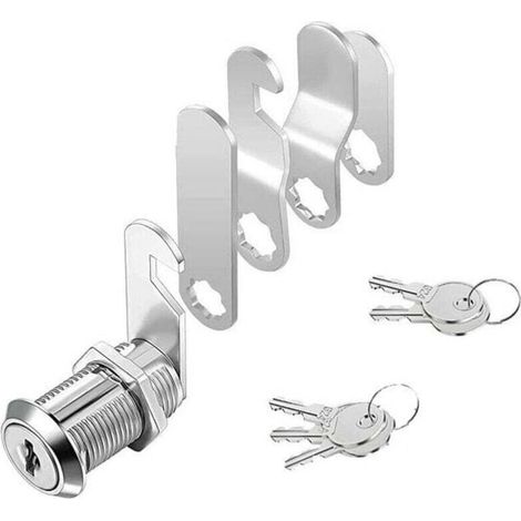 YMYNY Serrure de boîte aux lettres 16 mm avec 5 clés - Livré avec 5 plaques de verrouillage différentes, serrure à levier pour boîtes aux lettres, portes d'armoire,serrure boite aux lettres (1/4)