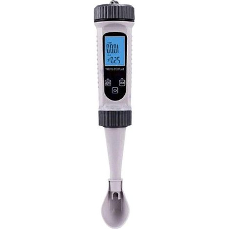 Testeur numérique 4 en 1 de qualité de l'eau pour piscine et aquarium : pH, sel, conductivité électrique, densité et température. (1/5)