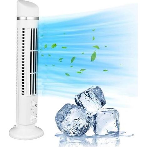 Ventilatore a torre senza pale oscillante a 90°, mini raffrescatore verticale con luce bianca (1/5)