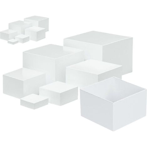 Ensemble de 7 rehausseurs en acrylique à 5 faces pour la présentation de tables et de buffets