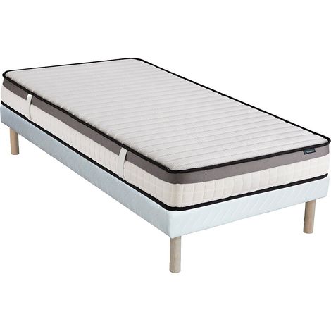 Ensemble 90 x 200 cm sommier + matelas mousse mémoire de forme ép.19cm - ORTHOMEMORY de DREAMEA (1/5)