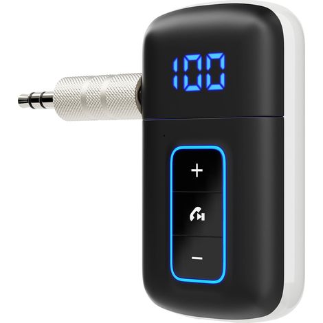 Récepteur Bluetooth 5.3 pour voiture, [écran LED] [réduction du bruit], adaptateur Bluetooth 3,5 mm, récepteur audio sans fil pour casque filaire/chaîne hi-fi/enceinte, lecture de musique et appels ma (1/5)