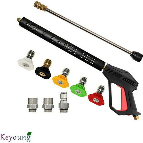 4000 PSI Hochdruckreiniger-Sprühgerät – 5 Sprühdüsen – 411/25/9,5 Zoll Länge – 1/4 und M22 Schnellanschluss – 4000 psi (1/5)