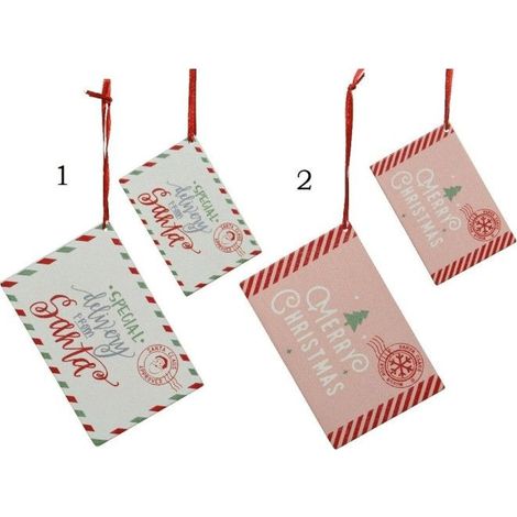 SET 2 LETTERE DI NATALE DA APPENDERE 10,9 CM COLORE ASSORTITO