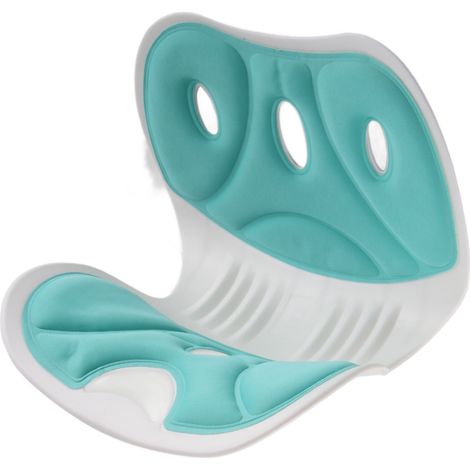 Coussin de soutien lombaire vert pour une posture assise correcte et confortable, léger et idéal pour la maison et le bureau. (1/5)