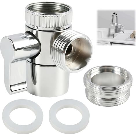 1 Pièce Vanne Convertisseur, Valve de Commutation, Adaptateur de Douche avec Trois Voies pour La Récupération Et La Dérivation de L'eau, pour Robinetts Dans La Cuisine Et La Salle de Bain (1/5)