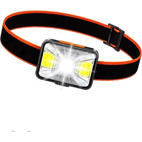 lampe Frontale Rechargeable Usb, Torche Frontale 1800mah Super Lumineuse Avec 5 Modes D'clairage Lampe Frontale Cob Etanche Ipx5 Pour La Pche/le C (1/5)