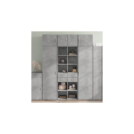Buffet haut gris béton 70x42,5x185 bois d'ingénierie (1/5)