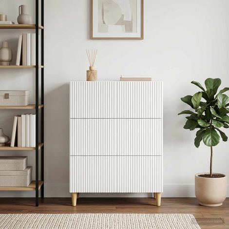 vidaXL Armoire à tiroirs Blanc 66 x 34,5 x 90 cm Bois d'ingénierie (1/5)