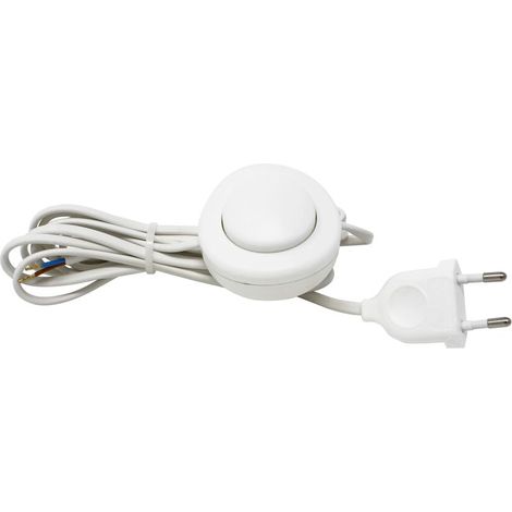 3 m Connexion avec Interrupteur sur Pied Blanc