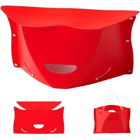 Poggiapiedi da viaggio portatile e pieghevole. Design leggero e compatto, ideale per voli lunghi, campeggio e uso domestico (Rosso, Grande) (1/4)