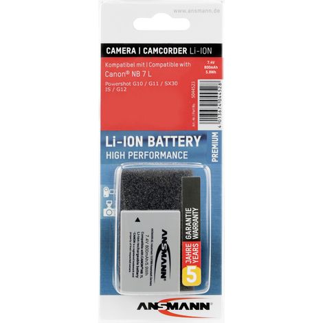 ANSMANN Akkupack A-Can NB 7 L Ersatz für Kamera Canon Powershot G10… 5044523 (1/4)