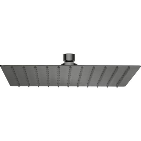 BALNEO Pomme de douche pluie GUN METAL gris foncé carrée Acier inoxydable  Pommeau de douche 25 cm CASCADE (1/2)