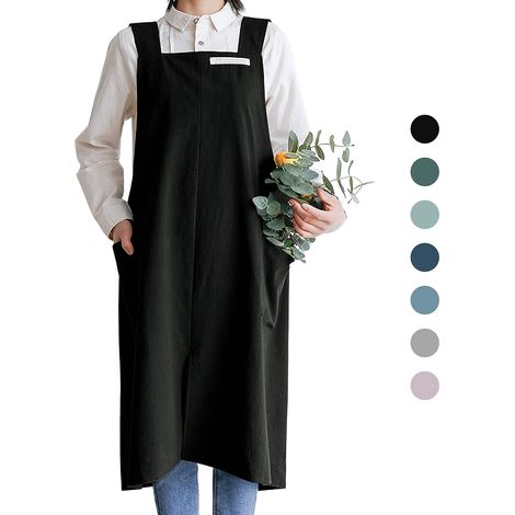 Tabliers de coton pour femmes et hommes Tablier croisé avec des poches (1/3)