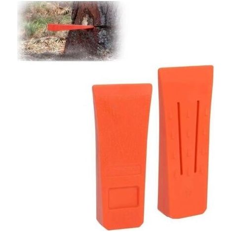 Coins d'abattage pour tronçonneuse de 15 cm avec pointes pour un abattage en toute sécurité, coins de fendage de jardin en ABS avec poches, robustes et durables, accessoires pour bûcheron (lot de 2) (1/5)