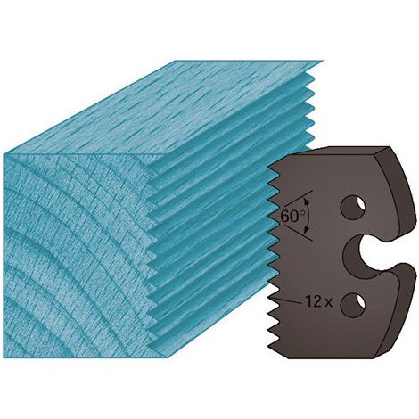 Diamwood Jeu de 2 contre-fers profilés Ht. 48 x 5,3 mm enture multiple 4 mm A203 pour porte-outils de toupie - Acier - Dimensions : Ht. 48 mm, L. 5,3 mm, Entraxe 24 mm - Qualité professionnelle - Conc (1/2)