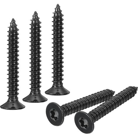 40pcs Plat Tête Torx Vis M5 x 40mm 304 Inox Acier (Noir) (1/5)