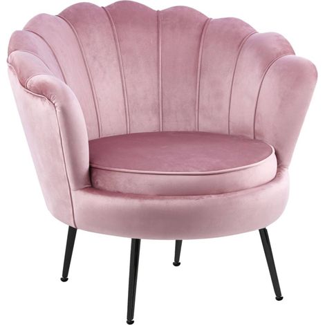 Poltrona in velluto rosa a conchiglia GRANDE, moderna, Furnitex per ufficio (1/3)