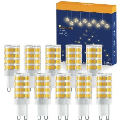Lampadina LED G9 da 5W, bianco caldo 3000K, 550LM, non dimmerabile, senza sfarfallio, equivalente a una lampadina alogena da 50W, risparmio energetico per camera da letto, soggiorno, cucina, confezion