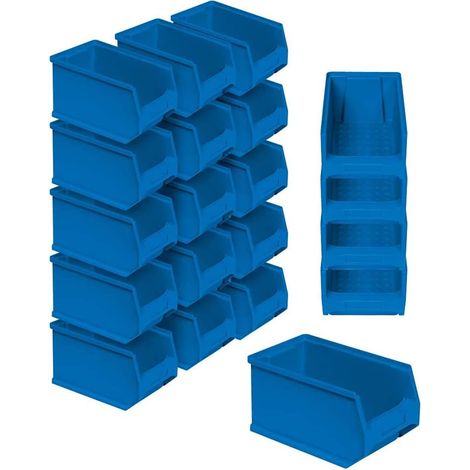 BRB Lot de 40 boîtes transparentes « Profi » LB 5, L x l x H 175 x 100 x 75 mm, contenance 0,85 l, bleu