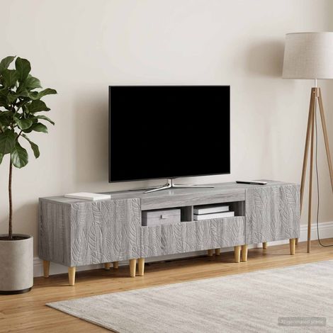 vidaXL 3 Piece LED TV Cabinet DELFT Grey Sonoma Engineered Wood (1/5)