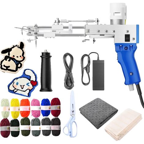 Pistola elettrica per tufting, velocità regolabile, creazione di tappeti personalizzati, spina europea da 220 V (1/2)