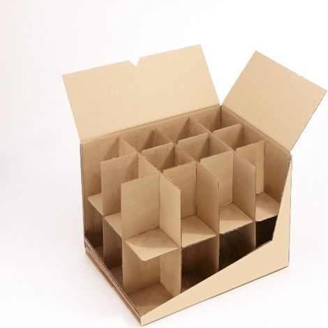 Mottez – Kit carton 36L – Croisillon pour 12 à 24 verres ou bouteilles – Rangement optimisé pour événements – Matériau résistant