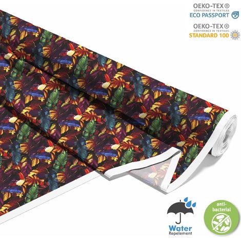 TESSUTI DECORATIVI PER ESTERNI OXFORD - Motivo tucano in foglie colorate I DX265 (1/5)