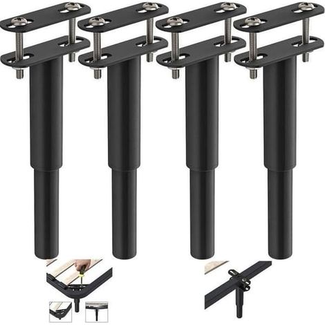 pieds de lit réglables en métal, rétractables, 18-33 cm - pour meubles de cuisine, armoires, canapés, lits (1/5)
