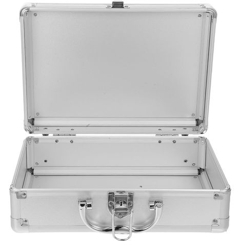 Valise portable en alliage d'aluminium argenté pour poste de travail, (1/5)