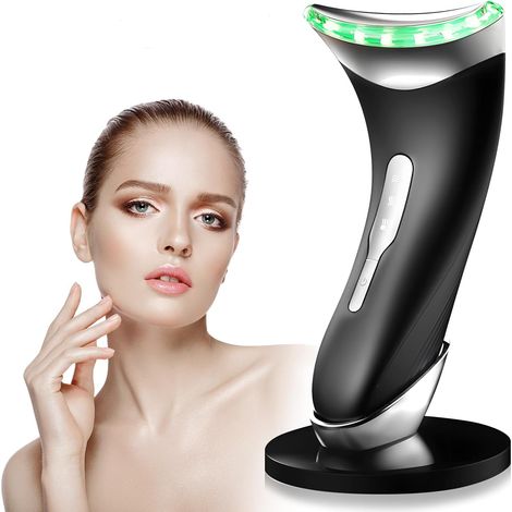 Gesichtsmassagegerät, Anti-Falten-Behandlung, 3 Modi, 45 °C Wärmetherapie, EMS Gua Sha Gesichtsmassage, Gesichtshalsstraffung